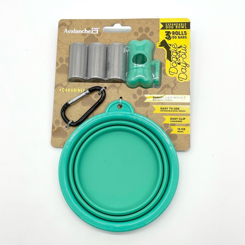 Avalanche Dogs Collapsible Travel Bowl Dog Bag Set